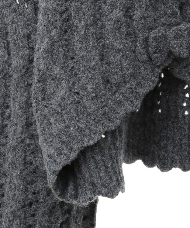 Green Parks ■ＥＳＣＡＲ　リボンボタンクロップドカーディガ Charcoal Gray