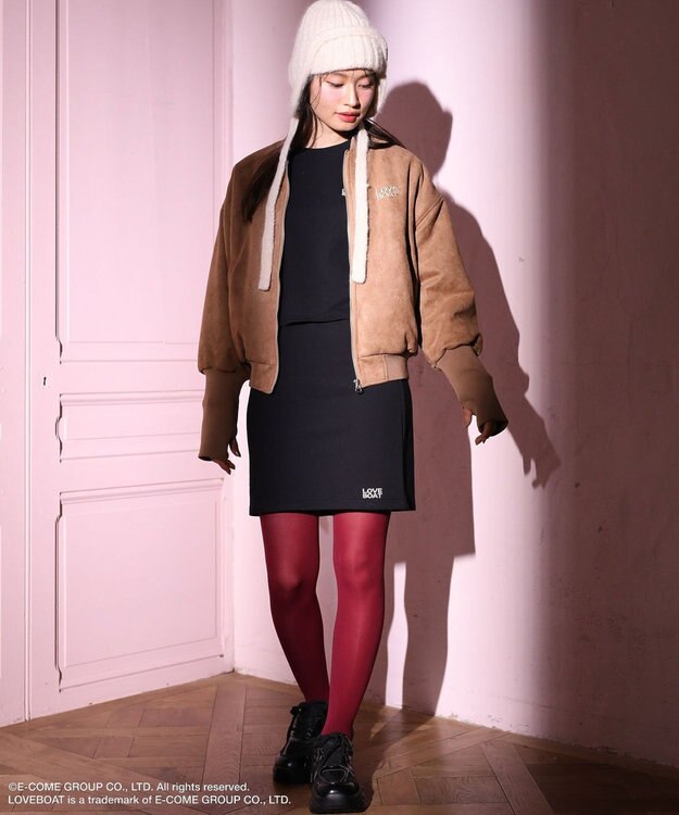 Green Parks ■ＬＯＶＥ　ＢＯＡＴ　スエード調中綿ブルゾン Brown