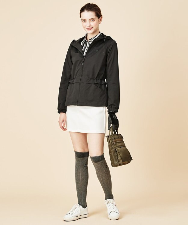 23区GOLF 【WOMEN】【吸汗速乾/ストレッチ】ストライプジャガードシャツ グリーン系2