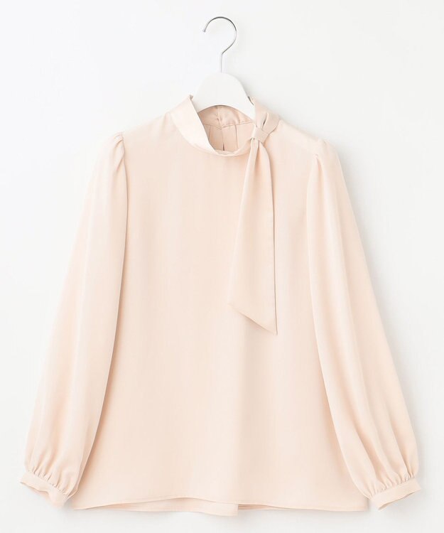 Feroux 【洗える】クラシカル リボンタイブラウス アイボリー系