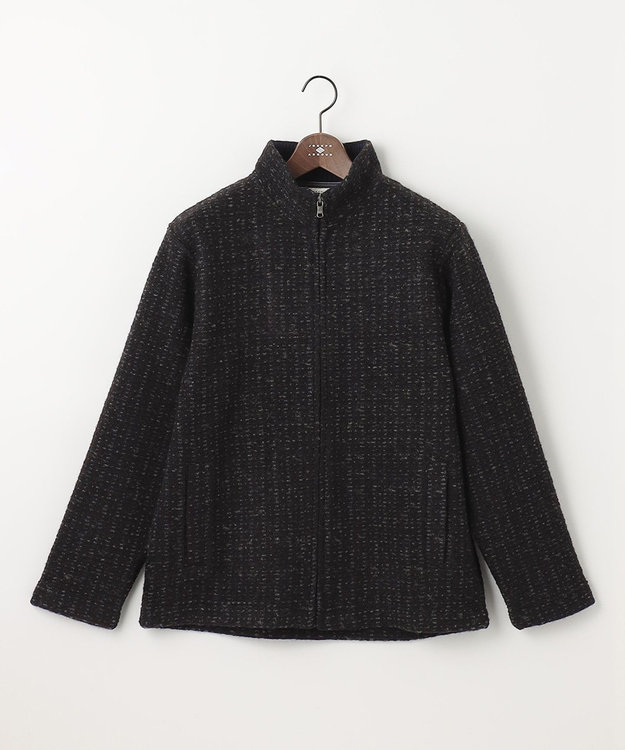 JOSEPH ABBOUD 【軽量/保温性】ウールミックスボアフリース ブルゾン ネイビー系