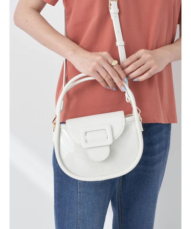 earth music&ecology リングハンドルバッグ Off White