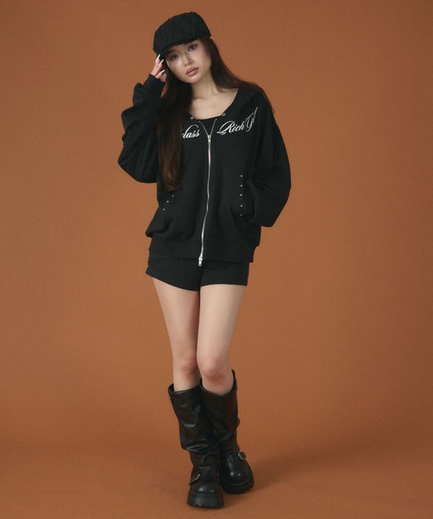 WEGO スタッズマイクロショートパンツ ブラック