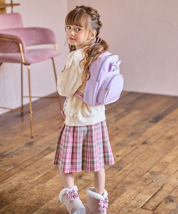 ANY KIDS リボンリュックサック ラベンダー