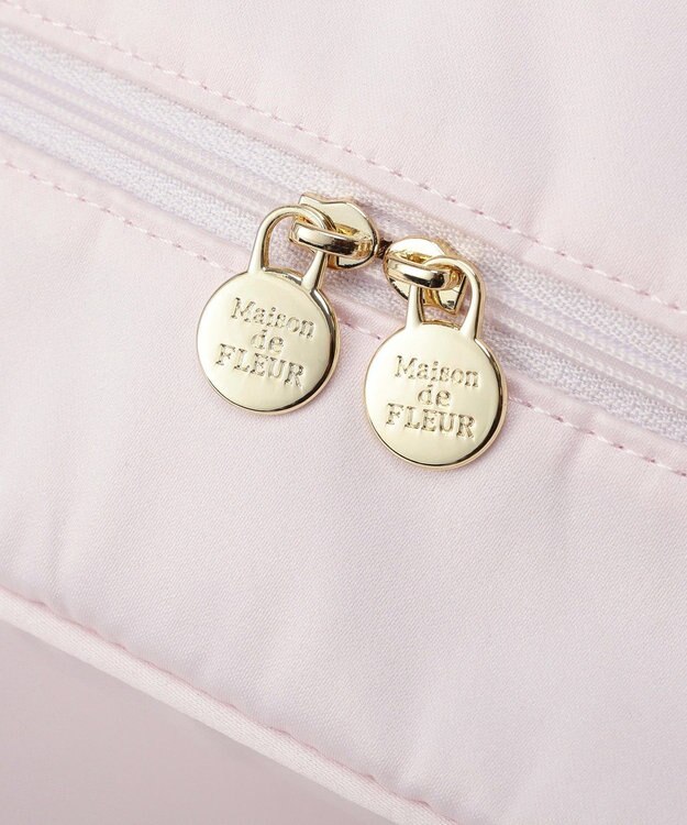 Maison de FLEUR 【保冷機能付き】サテンサイドリボン保冷バッグ Pink