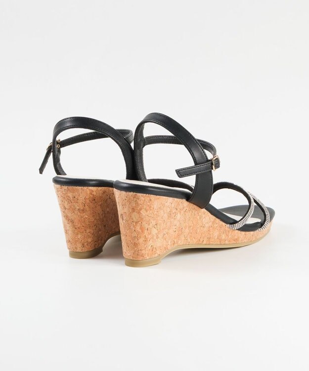 BONTRE 【pied du lapan/ピエドラパン】ビジューベルトウエッジサンダル/50756ZI ブラック