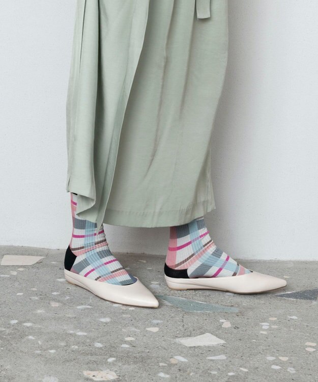 TRICOTE CHECK LINK SOCKS／チェックリンクソックス 82BEIGE