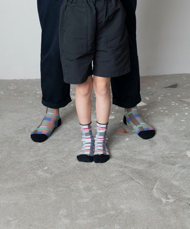 TRICOTE CHECK LINK SOCKS／チェックリンクソックス 95GRAY