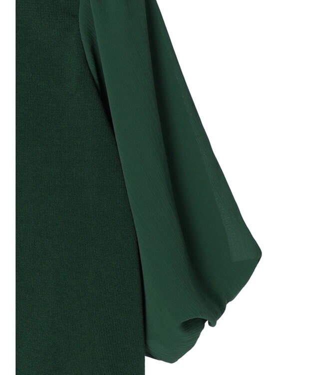 Green Parks 袖楊柳ドッキングニットプルオーバー Green