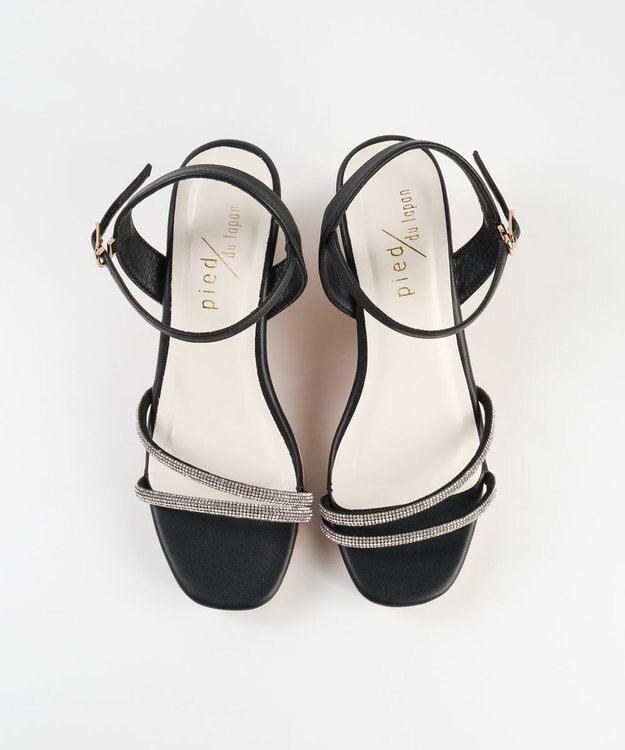 BONTRE 【pied du lapan/ピエドラパン】ビジューベルトウエッジサンダル/50756ZI ブラック