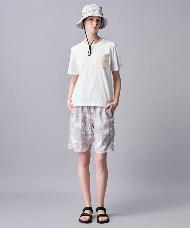 JOSEPH ABBOUD MOUNTAIN 【ゆったり】プレーティング天竺ポケットアウトドア Tシャツ ホワイト系