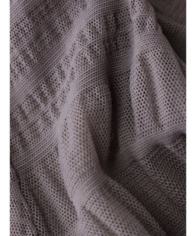 earth music&ecology ジャガードシャーリングシアートップス Gray