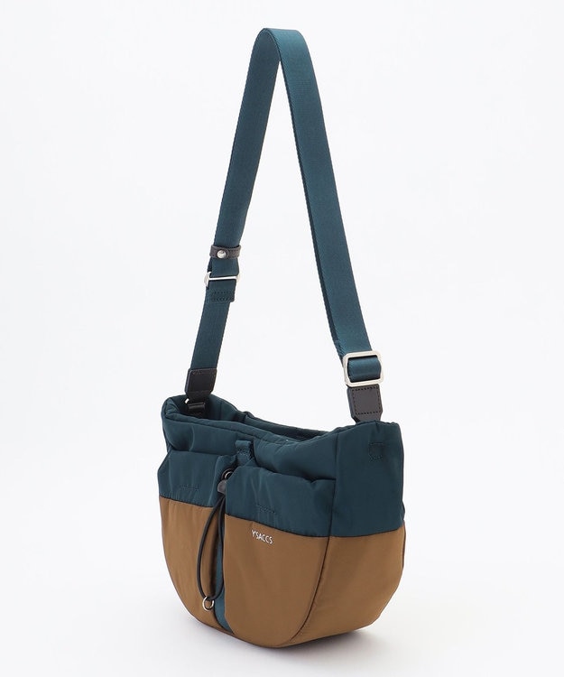 Y'SACCS ドローストリング コンビカラーショルダー mini ブルー