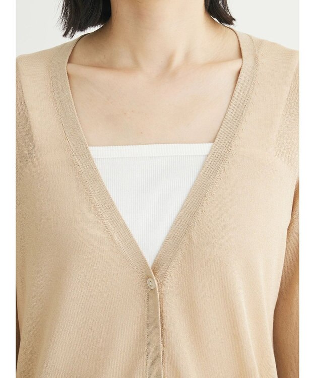 Green Parks 推しニット　ロング丈カーディガン Beige