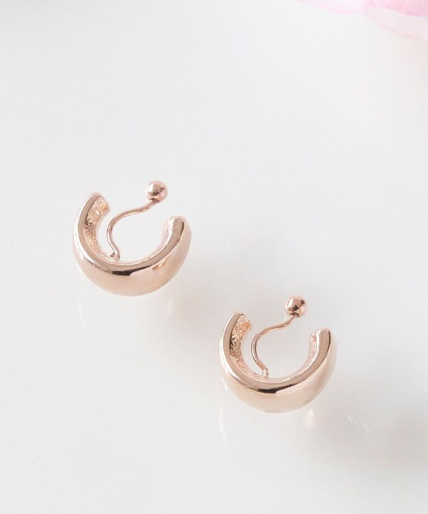 Phoebe 【痛くないシリーズ/金属アレルギー対応】モードミニマルフープライトフィットイヤリング　ローズゴールド ローズゴールド