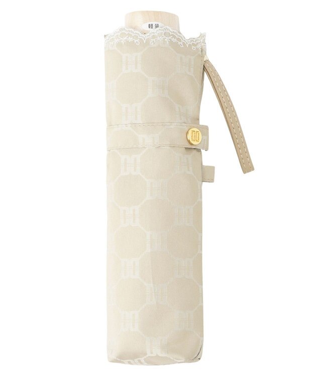 MOONBAT DAKS(ダックス) 晴雨兼用日傘 折りたたみ傘 DDロゴジャカード×刺繍 ベージュ