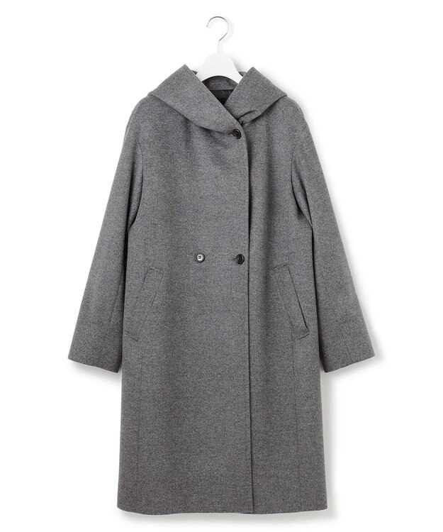 23区 ウールカシミヤビーバー フーデット コート グレー系