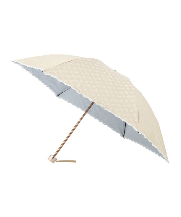 MOONBAT DAKS(ダックス) 晴雨兼用日傘 折りたたみ傘 DDロゴジャカード×刺繍 ベージュ