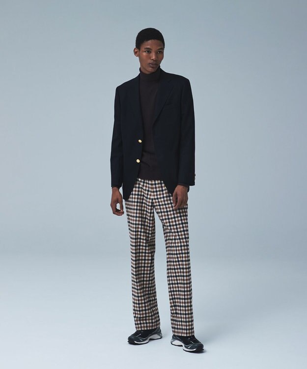 J.PRESS MEN 【定番】ペピンメリノサキソニー オーセンティック ブレザー / 金釦 / 総裏地 / Authentic-Fit ネイビー系