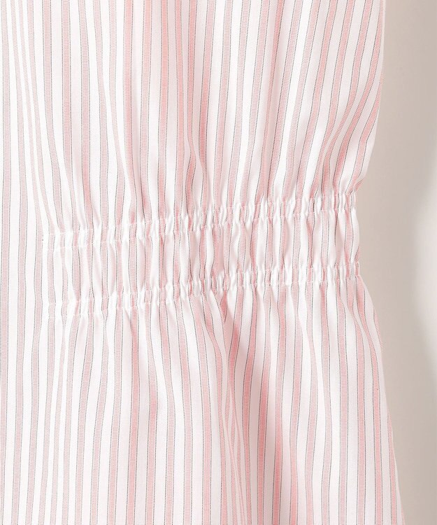 J.PRESS LADIES S 【WEB限定カラーあり】コンパクトエステネージュ シャーリング ブラウス ピンクストライプ系