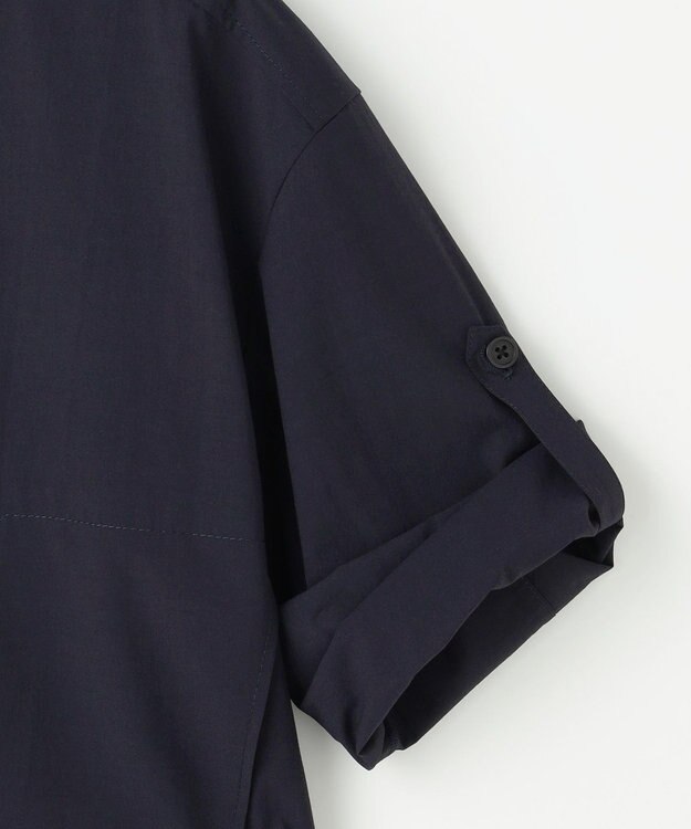 自由区 ファンクショナルブロード ノーカラーブルゾン ネイビー