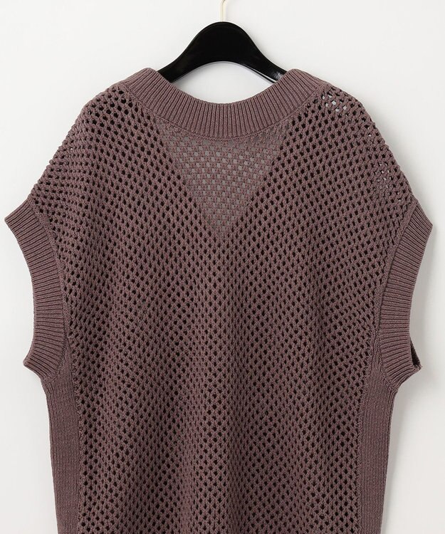 GRACE CONTINENTAL メッシュ2wayニットトップ ブラウン