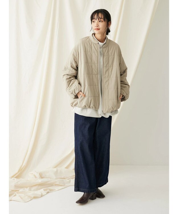 CRAFT STANDARD BOUTIQUE 蓄熱 スクエアキルトブルゾン Beige