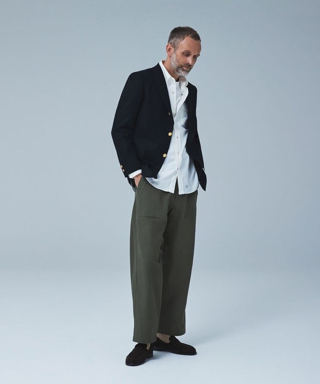 J.PRESS MEN 【定番】ペピンメリノサキソニー オーセンティック ブレザー / 金釦 / 総裏地 / Authentic-Fit ネイビー系