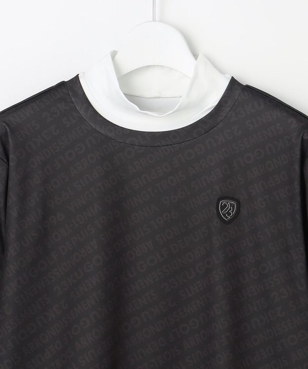 23区GOLF 【WOMEN】エアリージャージストレッチプルオーバー フェイクレイヤード ブラック系5