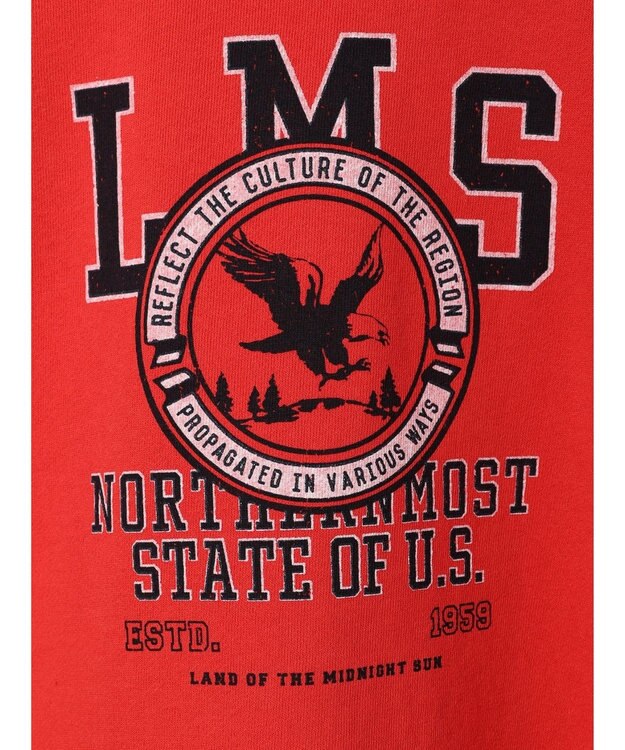 Green Parks クロップド丈ロゴプルオーバー Red