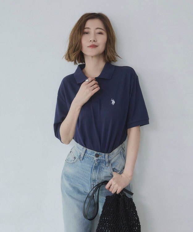 WEGO 【ユニセックス着用ITEM/SMLサイズ展開】U.S. POLO ASSN.別注ポロシャツ ネイビー