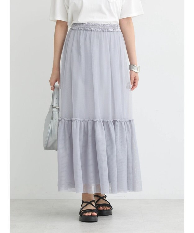 earth music&ecology Ｍｕｌｔｉｗａｙチュールスカート Light Gray