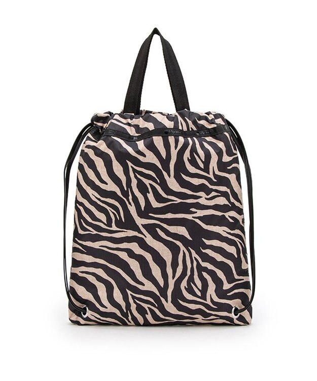LeSportsac TH CITY KNAPSACK/アップタウンラフィアゼブラ/ブラック アップタウンラフィアゼブラ/ブラック