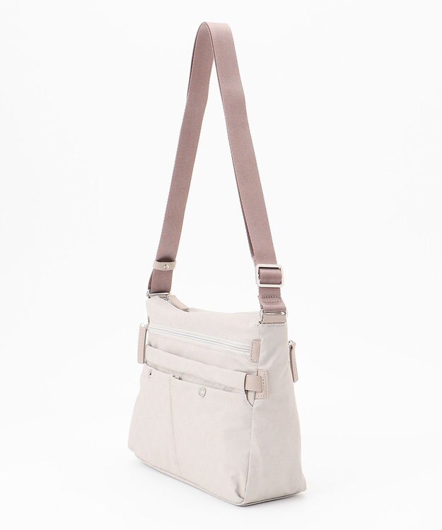 LA BAGAGERIE モノグラム　スクエアナイロンショルダー　Mサイズ アイボリー