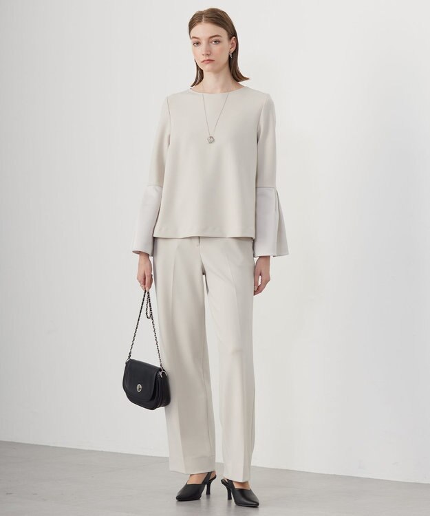 ICB L 【洗える】ミリオーネダンボールニットブラウス トープ系