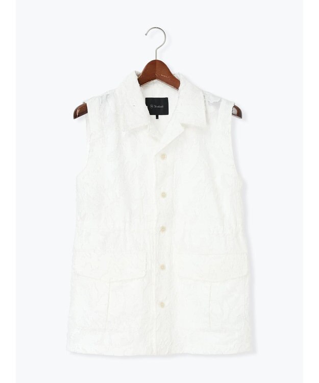 Te chichi カットジャガードジレ オフホワイト