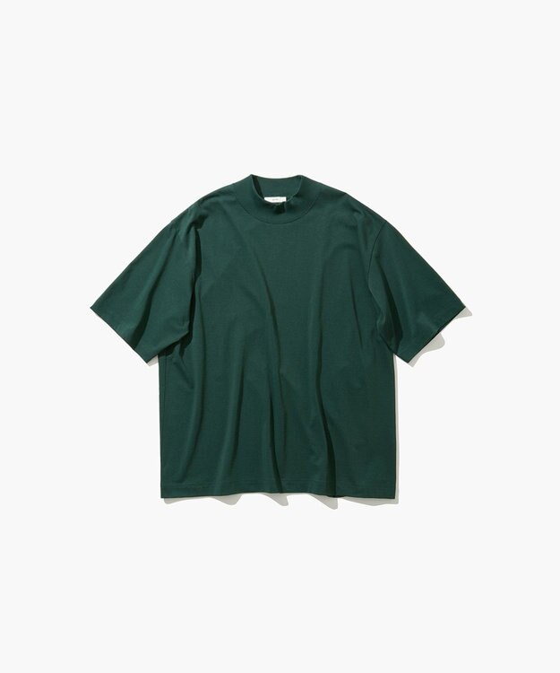 ATON DRY COTTON JERSEY | スタンダード モックネックTシャツ - UNISEX GREEN