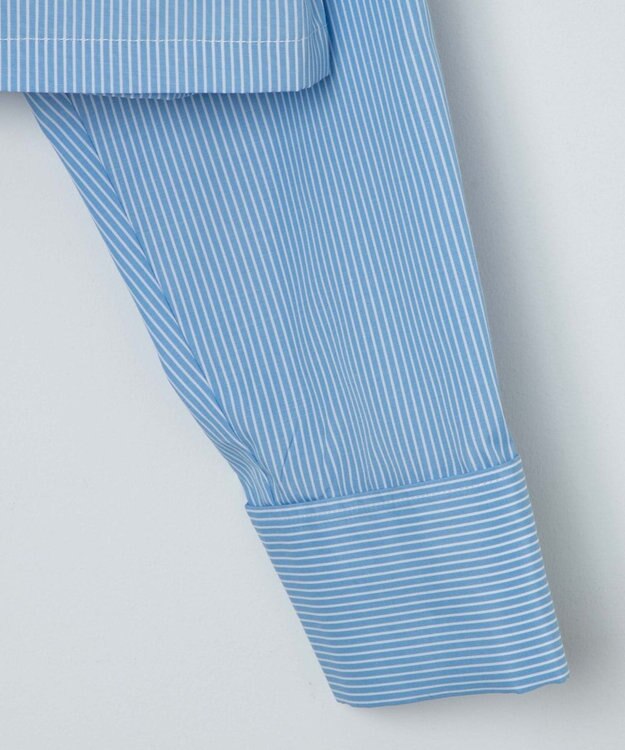 WEGO カラーショートシャツ ブルーストライプ