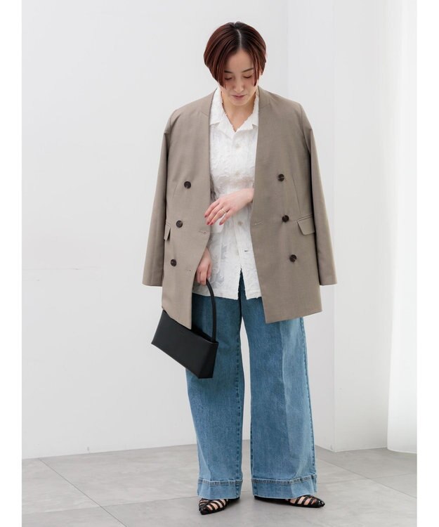 Te chichi ワイドデニムパンツ サックスブルー