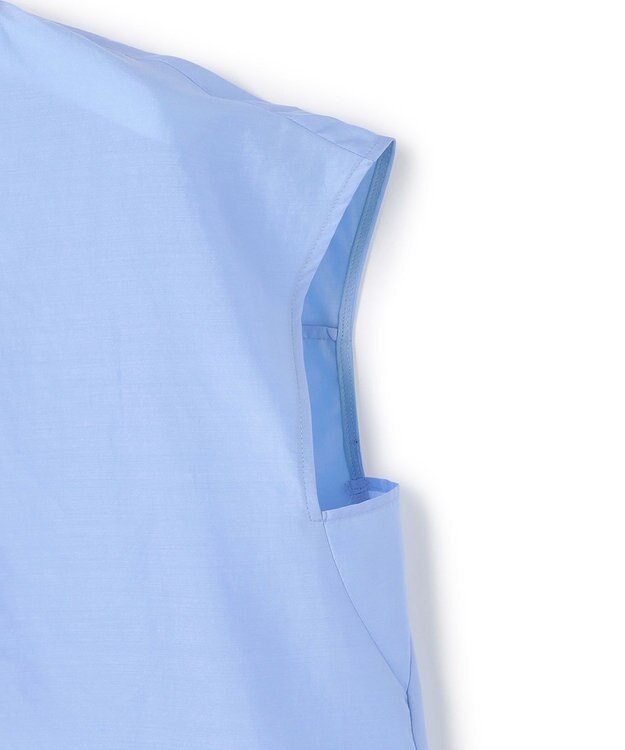 ICB セシェシルキーローン フレンチスリーブボウタイブラウス スカイブルー