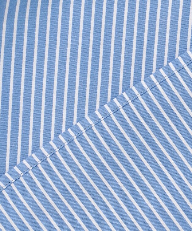 J.PRESS MEN パッチフラップ マルチストライプ バンドカラーシャツ サックスブルー系1