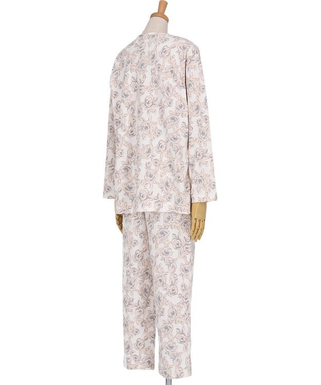 Wing パジャマ 長袖 長ズボン 綿100%(本体) レディース EP6009 ウイング／ワコール ホワイト