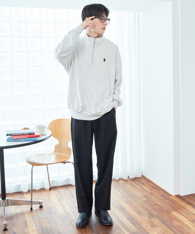 WEGO 【ウエストゴム】TRイージーストレートパンツ ブラック