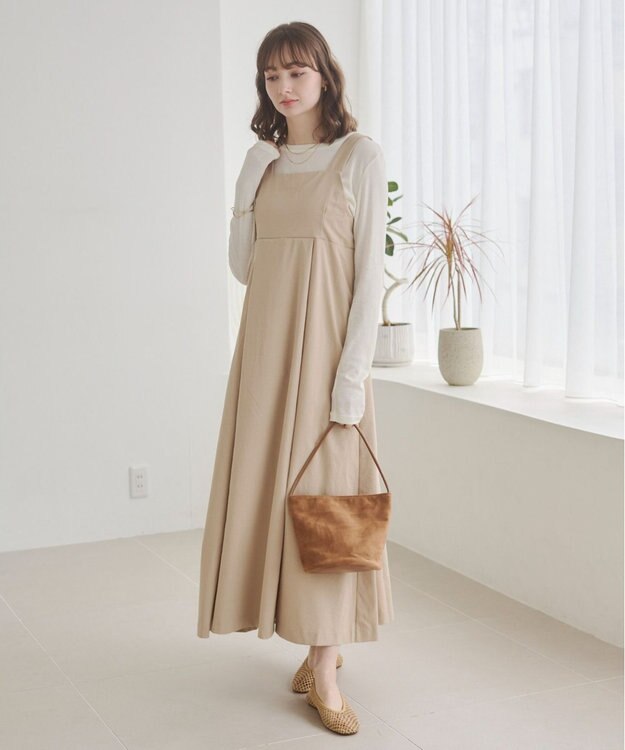 WEGO 【ANGIE VINTAGE】バックベルトジャンパースカート ベージュ