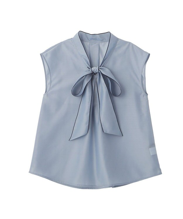 YECCA VECCA シアーボウタイブラウス Light Blue