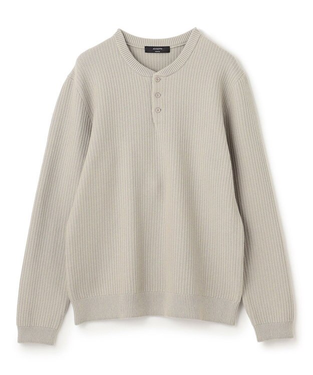 JOSEPH HOMME エアリーシープコットン / ヘンリーネックニット アイボリー系