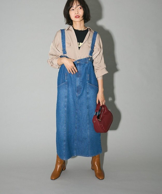 Green Parks ・ＳＵＧＡＲ　ＳＰＯＯＮ　２ｗａｙデニムジャンスカ Indigo