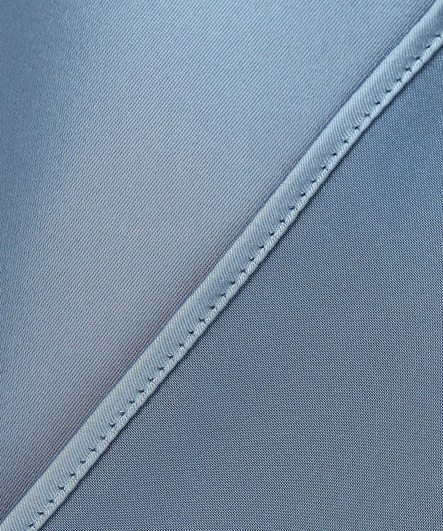 UNFILO L サテン バンドカラーシャツ スモーキーブルー