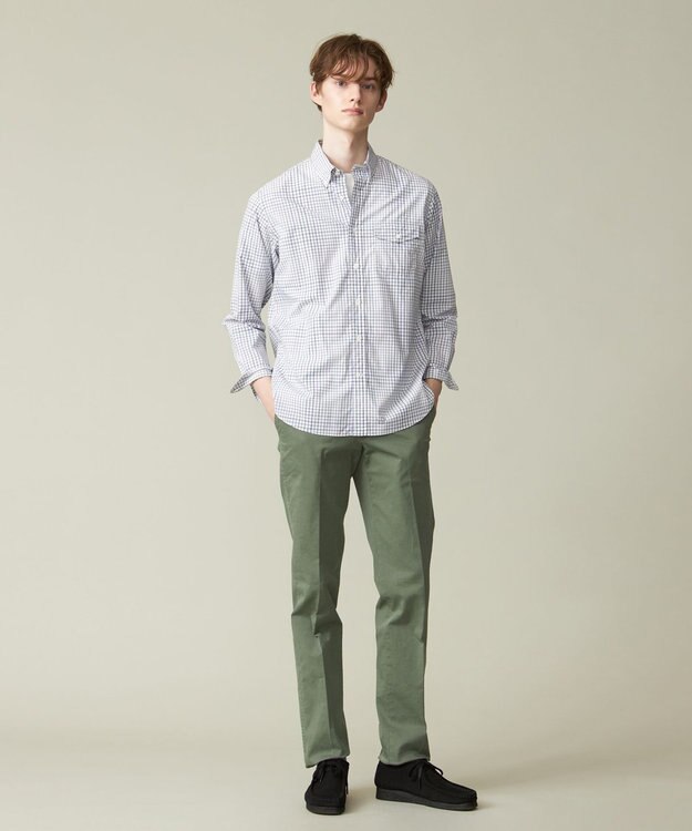 J.PRESS MEN ポプリンマルチチェック ボタンダウンシャツ ネイビー系3