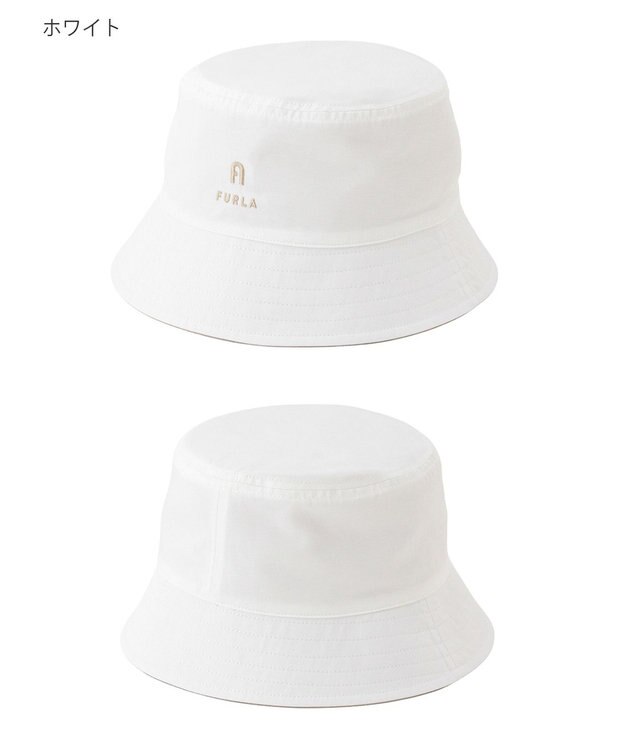 MOONBAT FURLA(フルラ)リバーシブルバケットハット 帽子 無地 UVカット 手洗い可能 ホワイト